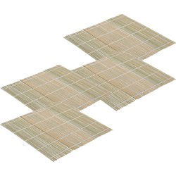 Sushi maken oprol matje - 4x - bamboe hout - 24 cm - rolmatje - Sushimakers