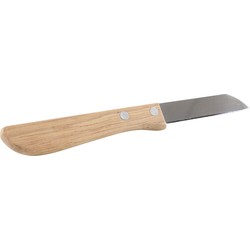 Keukenmesje/aardappelschilmesje - hout/rvs - bruin - 17 cm - Schilmessen