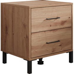 Meubella - Nachtkastje Vidor - Eiken - 48 cm
