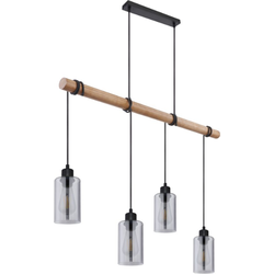 Industriële hanglamp Hadera - L:98cm - E27 - Metaal - Zwart