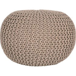 LABEL51 Poef Knitted - Beige - Katoen - M