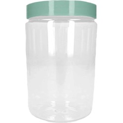 Voorraadpot/bewaarpot - 375 ml - kunststof - mint groen - B7 x H12 cm - Voorraadpot