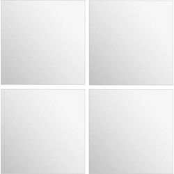 5Five Plak spiegels tegels - 4x stuks - zelfklevend - 30 x 30 cm - Spiegels