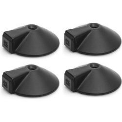 Dulimex Deurstopper/deurbuffer - 4x - D85mm - inclusief schroeven - RVS - zwart - Deurstoppers