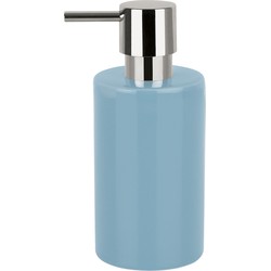 Spirella zeeppompje/dispenser Sienna - glans lichtblauw - porselein - 16 x 7 cm - 300 ml - Zeeppompjes