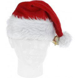 Pluche Kerstmuts - 3x - met bel - voor volwassenen - 57 cm - Kerstmutsen