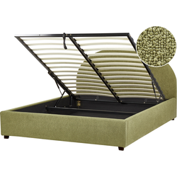 VAUCLUSE - Bed met opbergruimte - Lichtgroen - 160 x 200 cm - Bouclé