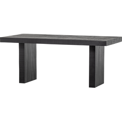 Basiclabel Balk Eettafel - Mangohout - Zwart - 76x180x90