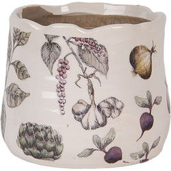 Clayre & Eef Bloempot Ø 11x10 cm Beige Keramiek Groenten