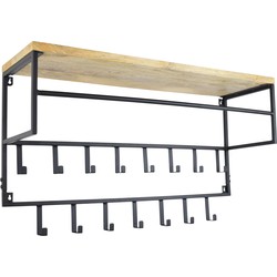 LOFT42 Petri Kapstok - 15 haken - Metaal - Zwart - 100x57x30