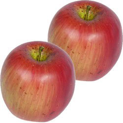 Bellatio Kunstfruit appels - decoratievrucht - 8 cm - 6x - decofruit - Kunstbloemen