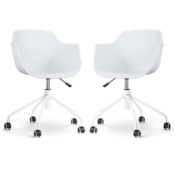 Nout-Puk bureaustoel wit - wit onderstel - set van 2