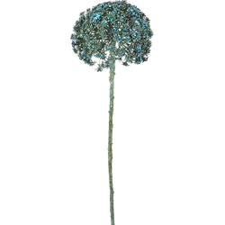 Kunstmatige glitter allium stengel blauw H90