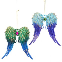 Peacock Glitter Angel Wing 5.7 Inch