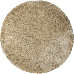 PTMD Jups Beige fabric handwoven carpet round M