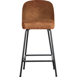 BePureHome Vogue Barstoel 65 cm - Recycle Leer - Cognac - 89x50x55