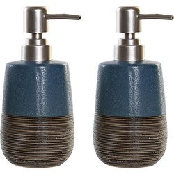 2x stuks zeeppompje/dispenser polystone marine blauw 16 cm - Zeeppompjes