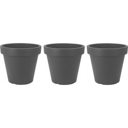 3x Grijze plantenpot 40 cm - Plantenpotten