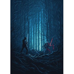 Komar fotobehang Star Wars Wood Fight blauw - 200 x 280 cm - 610727