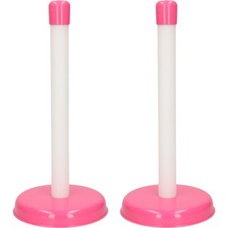 2x Keukenrollen/keukenpapierhouders roze 29 cm - Keukenrolhouders