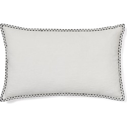 Kave Home - Kussenhoes Sinet van wit linnen met een beige stiksel 30 x 50 cm