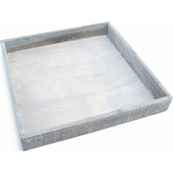 HBX Grey Living Dienblad/kaarsenbord - hout - L30 x B30- vierkant - grijs - Kaarsenplateaus