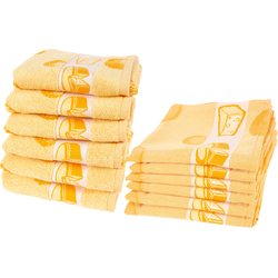Twentse Damast Theedoeken en keukendoeken set - 12 stuks - Cheese Geel
