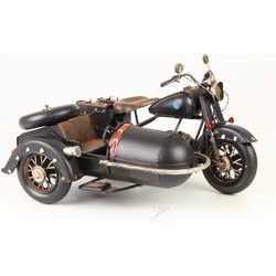 Blikken model van een leger motorfiets met zijspan colour
