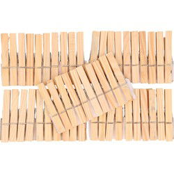 Wasknijpers - 100x st - 7,5 cm - hout - was ophangen - wasgoed knijpers - Knijpers