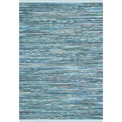 Safavieh Modern Indoor Flatweave Vloerkleed, Rag Rug Collection, RAR121, in Blue & Multi, 183 X 274 cm