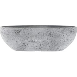 Bloempot/plantenpot balkonbak van gerecycled kunststof beton grijs D55 x 16 en H16 cm - Plantenbakken