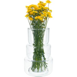 Bloemenvaas Margo - helder transparant glas - D18 x H28 cm - decoratieve vaas - bloemen/takken - Vazen