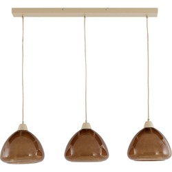 Light & Living - hanglamp - Bisho - bruin - glas - grote eettafellamp - E27 - 2982182