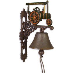A PAIR OF CAST IRON STEAM WAGON BELLS