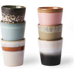 HKliving 70's ceramic coffee mugs 180 ML  (set of 6)