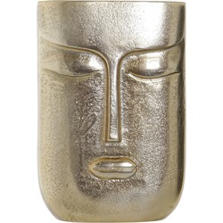 Bloemenvaas goud van aluminium met gezicht 15 x 23 cm - Vazen