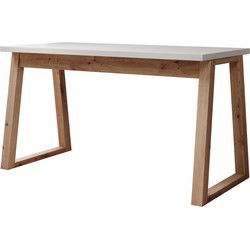 Meubella - Ithaca - Bureau - Wit - 135x65 cm