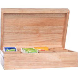 Cosy & Trendy Theedoos - 8-vaks - groot - hout - 29 x 19 x 9 cm - Theedozen