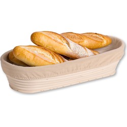 Kesper Broodmandje speciaal voor afbakbroodjes - nagaren/niet uitdrogen - hoes - L35 x B15 x H8 cm - broodmand