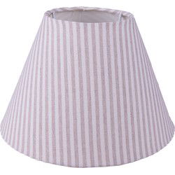 Clayre & Eef Lampenkap  Ø 23x15 cm Beige Wit Katoen Strepen Stoffen Lampenkap