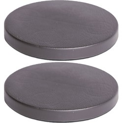 Prosperplast Plantenonderzetter - 2x - rond - 40 cm - antraciet - Planten onderzetter