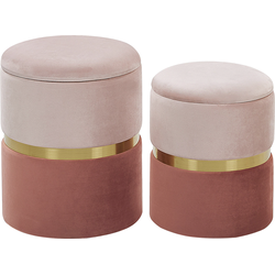 WICHITA  - Poef - Roze - 36/31 cm - Fluweel
