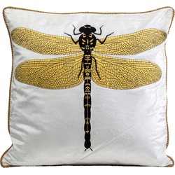 Kussen Glitter Dragonfly White 40x40cm