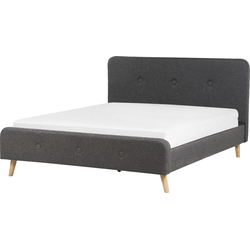 RENNES II - Tweepersoonsbed - Donkergrijs - 160 x 200 cm - Polyester