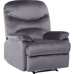 Beliani ESLOV - Fauteuil-Grijs-Fluweel