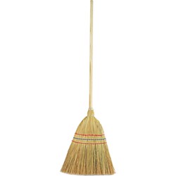 Kinderbezem - Stro - Houten Steel - 90 cm - Kamerbezem - Bezem