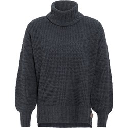 Knit Factory Robin Gebreide Dames Coltrui - Turtleneck - Antraciet - 40/42