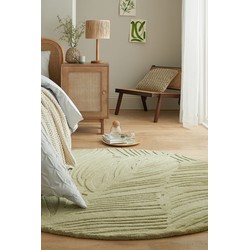 Rond	Modern Wollen vloerkleed - Lino Leaf Salie Groen