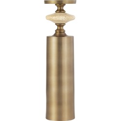 PTMD Nikolaos Brass Candleholder Travertine Round L
