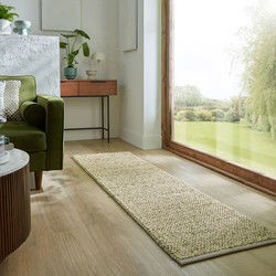 Loper - Minerals Uni vloerkleed - Laagpolig - Wol - Bolletjes Modern - Groen - 60 x 230 cm
